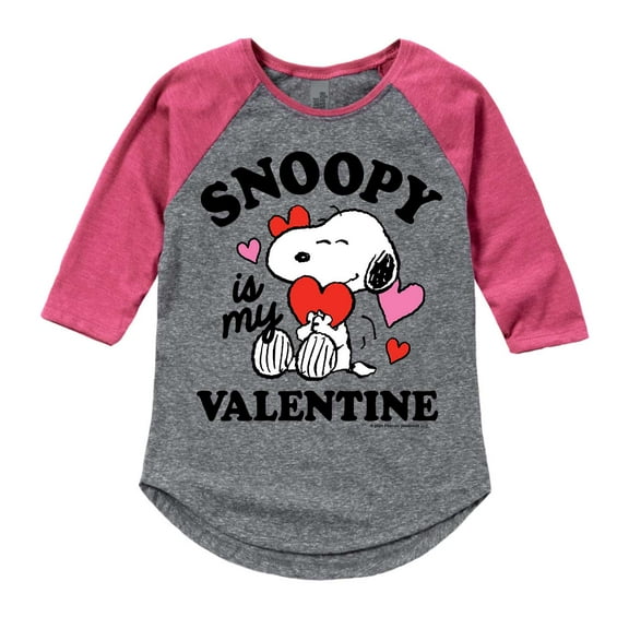 Peanuts - Snoopy My Valentine - Girls Toddler And Youth Raglan