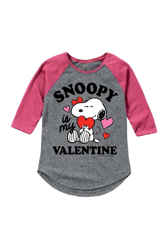 - Snoopy My Valentine - Girls Toddler And Youth Raglan