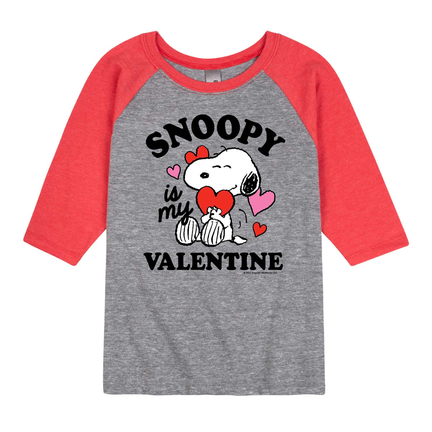 Peanuts - Snoopy My Valentine - Toddler And Youth Raglan - Walmart.com