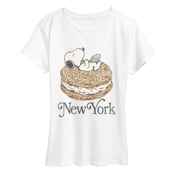 Peanuts - Snoopy NY Bagel Women's Short Sleeve Graphic T-Shirt