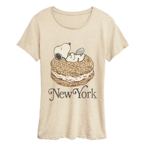 Peanuts - Snoopy NY Bagel Women's Short Sleeve Graphic T-Shirt