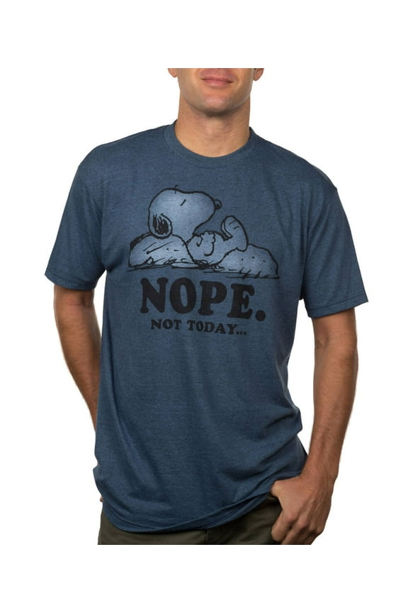 Snoopy Nope Not Today Heather Navy T-Shirt