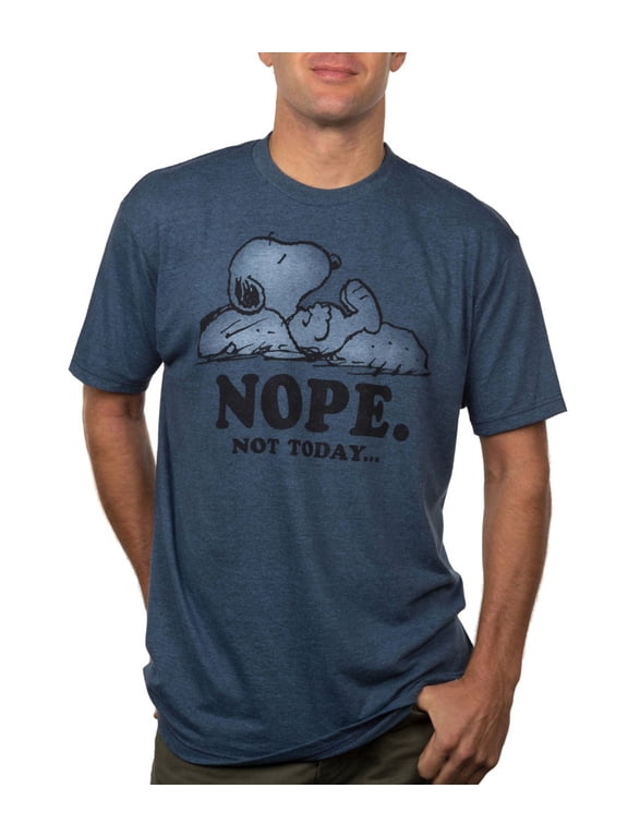 Snoopy Nope Not Today Heather Navy T-Shirt