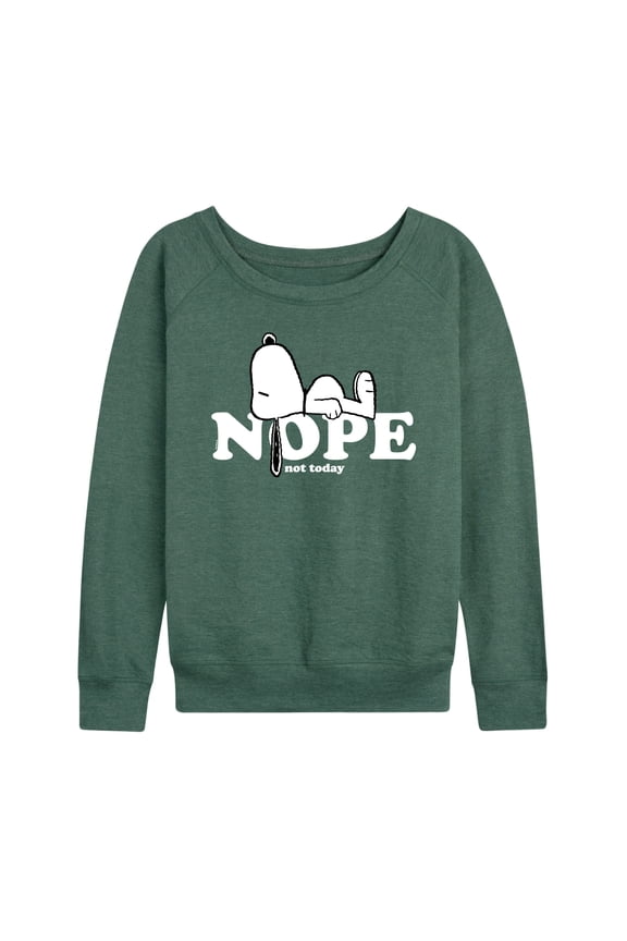 - Snoopy Nope Not Today - Women's French Terry Long Sleeve Pullover