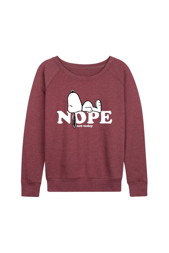 - Snoopy Nope Not Today - Women's French Terry Long Sleeve Pullover