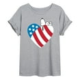 thumbnail image 1 of Peanuts - Snoopy On Flag Heart - Juniors Ideal Flowy Muscle T-Shirt, 1 of 6