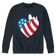 thumbnail image 1 of Peanuts - Snoopy On Flag Heart - Men's Crew Neck Fleece Pullover, 1 of 6