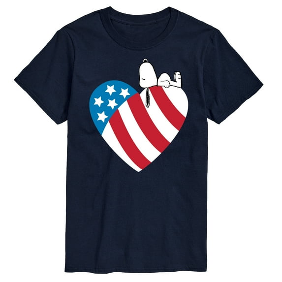 Peanuts - Snoopy On Flag Heart - Men's Short Sleeve Graphic T-Shirt