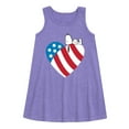 thumbnail image 1 of Peanuts - Snoopy On Flag Heart - Toddler & Youth Girls A-line Dress, 1 of 5