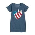 thumbnail image 1 of Peanuts - Snoopy On Flag Heart - Toddler & Youth Girls Fleece Dress, 1 of 6