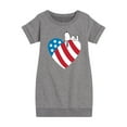 thumbnail image 1 of Peanuts - Snoopy On Flag Heart - Toddler & Youth Girls Fleece Dress, 1 of 6