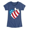 thumbnail image 1 of Peanuts - Snoopy On Flag Heart - Toddler & Youth Girls Short Sleeve Graphic T-Shirt, 1 of 6