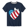 thumbnail image 1 of Peanuts - Snoopy On Flag Heart - Toddler & Youth Short Sleeve Graphic T-Shirt, 1 of 6
