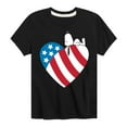 thumbnail image 1 of Peanuts - Snoopy On Flag Heart - Toddler & Youth Short Sleeve Graphic T-Shirt, 1 of 6