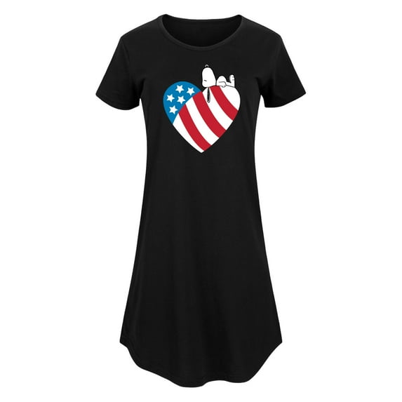 Peanuts - Snoopy On Flag Heart - Women's Any Way Dress