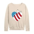 thumbnail image 1 of Peanuts - Snoopy On Flag Heart - Women's Lightweight French Terry Long Sleeve Shirt, 1 of 6