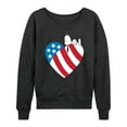 thumbnail image 1 of Peanuts - Snoopy On Flag Heart - Women's Lightweight French Terry Long Sleeve Shirt, 1 of 6