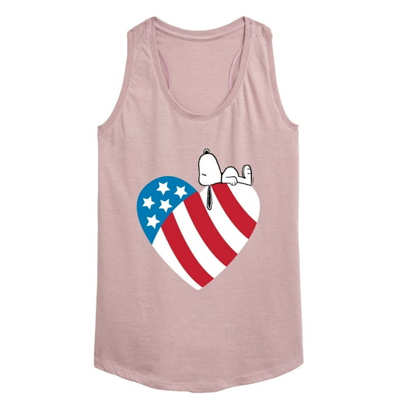Peanuts - Snoopy On Flag Heart - Women's Racerback Tank Top