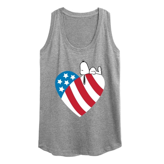 Peanuts - Snoopy On Flag Heart - Women's Racerback Tank Top