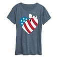 thumbnail image 1 of Peanuts - Snoopy On Flag Heart - Women's Short Sleeve Graphic T-Shirt, 1 of 6