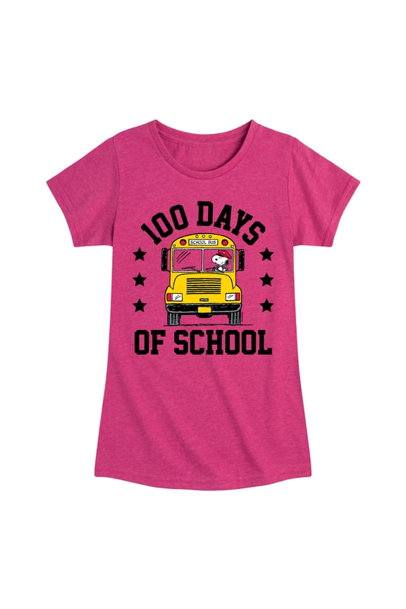 - Snoopy One Hundred Days Of School - Toddler & Youth Girls Short Sleeve Graphic T-Shirt