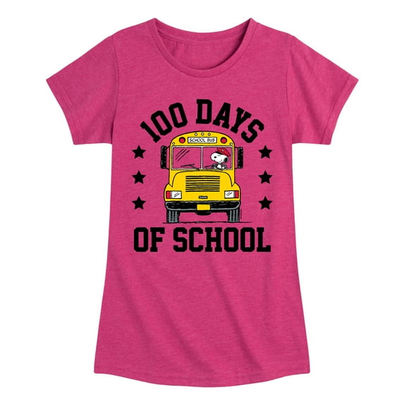 Peanuts - Snoopy One Hundred Days Of School - Toddler & Youth Girls Short Sleeve Graphic T-Shirt