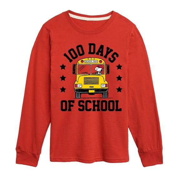 Peanuts - Snoopy One Hundred Days Of School - Toddler & Youth Long Sleeve Graphic T-Shirt