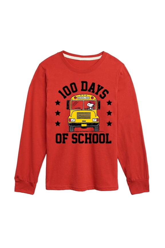 - Snoopy One Hundred Days Of School - Toddler & Youth Long Sleeve Graphic T-Shirt