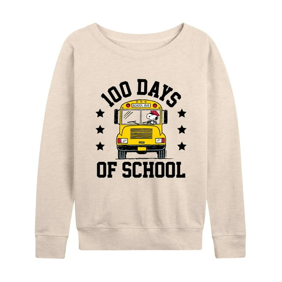 Peanuts - Snoopy One Hundred Days Of School - Women's Lightweight French Terry Long Sleeve Shirt