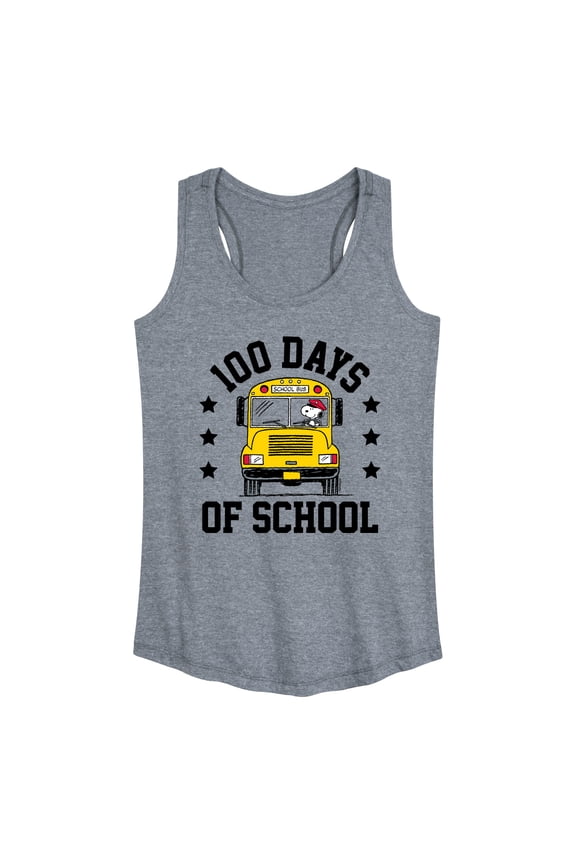 - Snoopy One Hundred Days Of School - Women's Racerback Tank Top