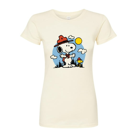 Peanuts - Snoopy Outdoor - Juniors Fitted Graphic T-Shirt