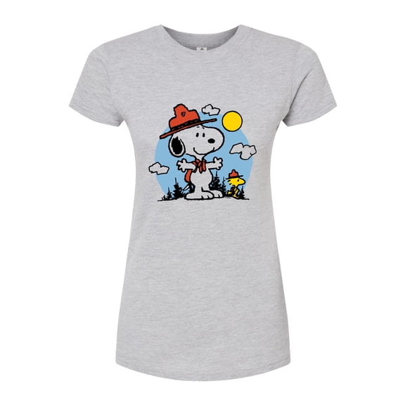 Peanuts - Snoopy Outdoor - Juniors Fitted Graphic T-Shirt