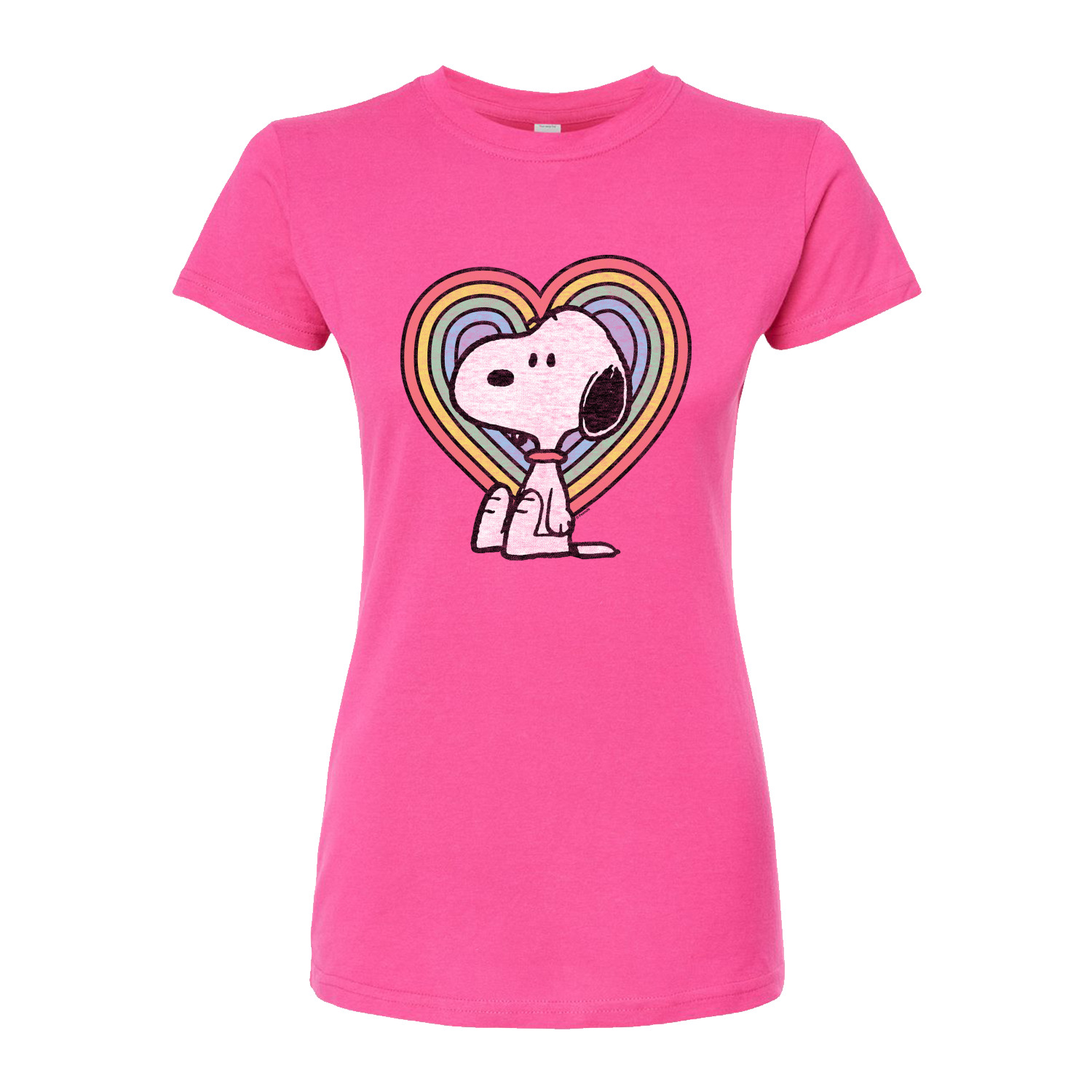 Peanuts Snoopy Pastel Heart Juniors Fitted Tee