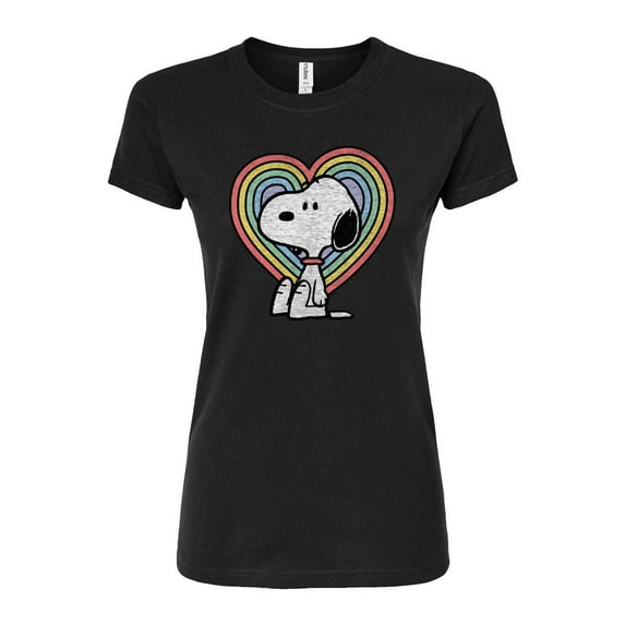 Peanuts - Snoopy Pastel Heart - Juniors Fitted Tee
