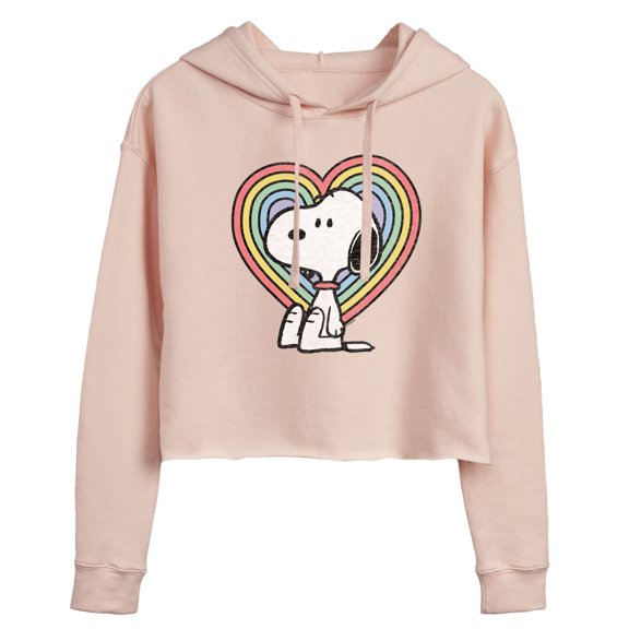Peanuts - Snoopy Pastel Heart - Ladies Cropped Hoodie