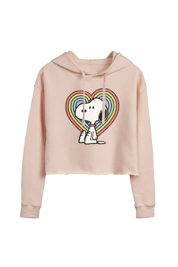- Snoopy Pastel Heart - Ladies Cropped Hoodie