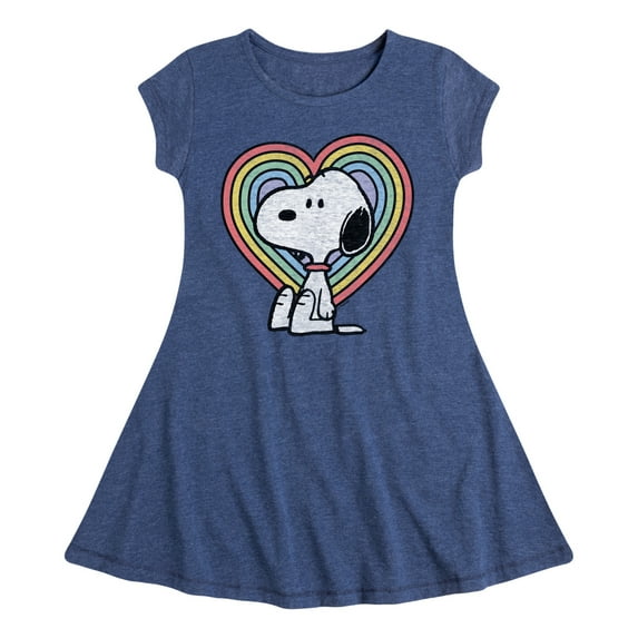 Peanuts - Snoopy Pastel Heart - Toddler & Youth Girls Fit & Flare Dress