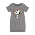 thumbnail image 1 of Peanuts - Snoopy Pastel Heart - Toddler & Youth Girls Fleece Dress, 1 of 5