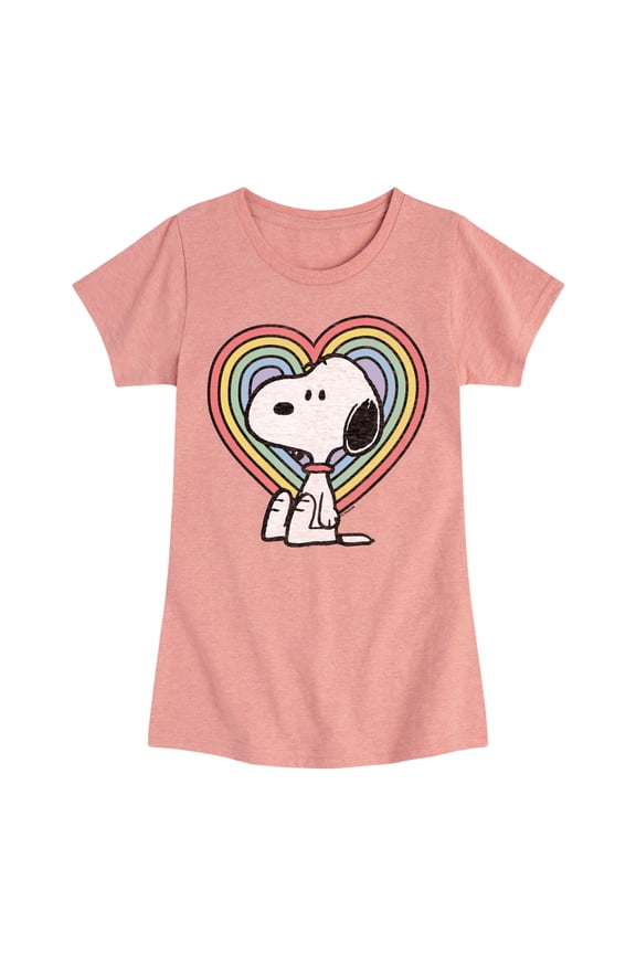 - Snoopy Pastel Heart - Toddler & Youth Girls Short Sleeve Graphic T-Shirt