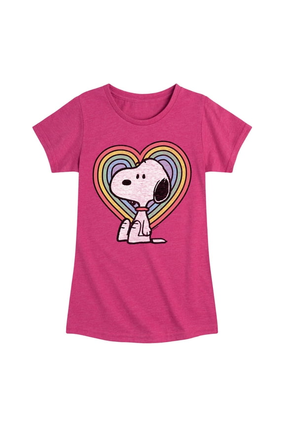 - Snoopy Pastel Heart - Toddler & Youth Girls Short Sleeve Graphic T-Shirt