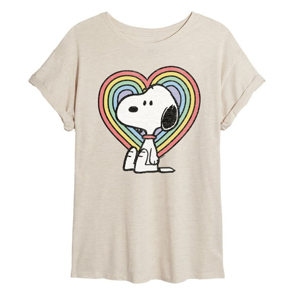 Peanuts - Snoopy Pastel Heart - Women's Oversized T-Shirt