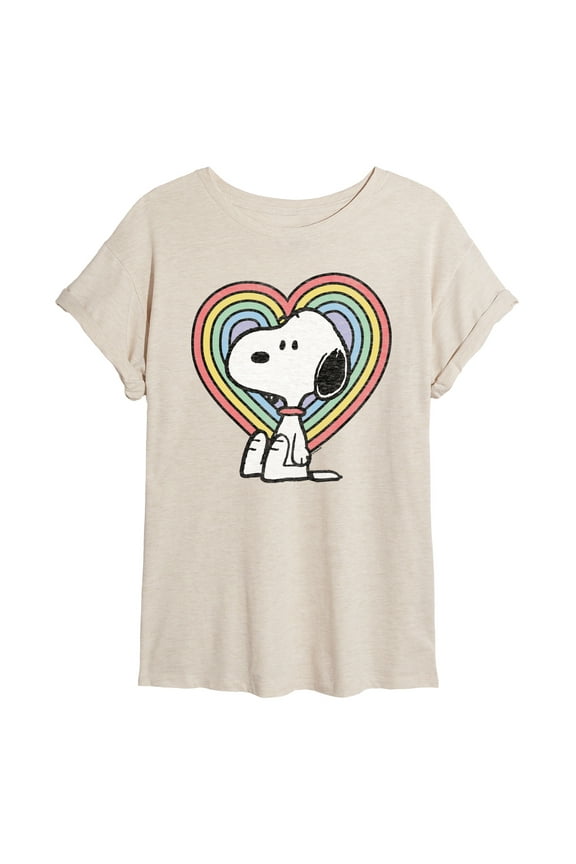 - Snoopy Pastel Heart - Women's Oversized T-Shirt