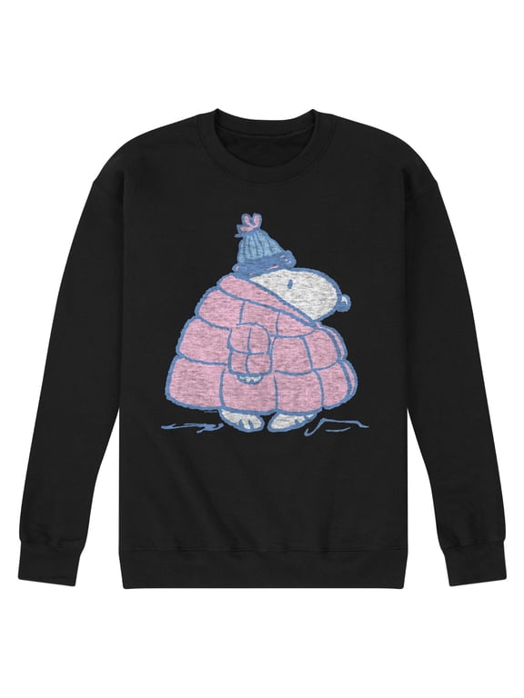 - Snoopy Pastel Puffer Coat Winter Men's Graphic Fleece Sweatshirt