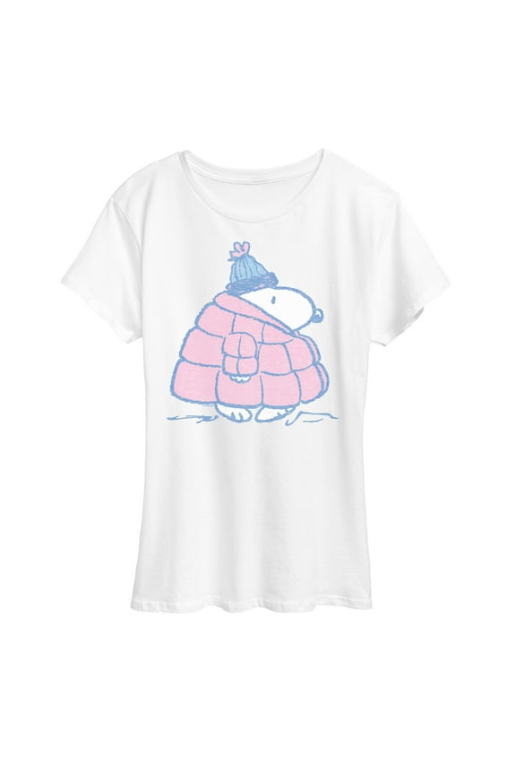 - Snoopy Pastel Puffer Winter Coat - Women's Short Sleeve Graphic T-Shirt