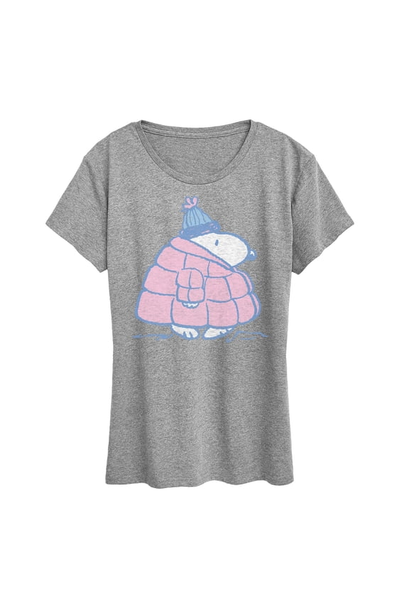 - Snoopy Pastel Puffer Winter Coat - Women's Short Sleeve Graphic T-Shirt