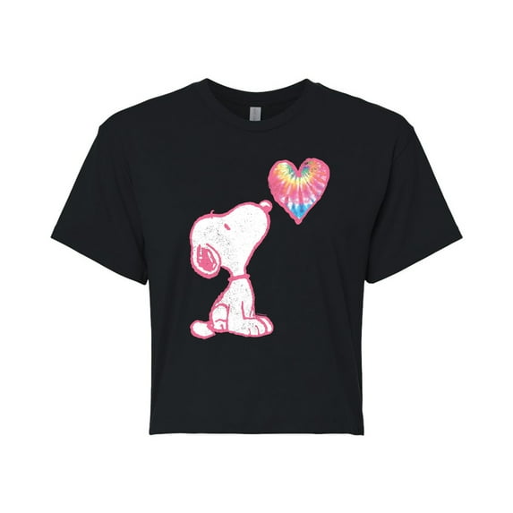 Peanuts - Snoopy Pastel Rainbow Heart - Cropped Tee