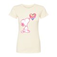 thumbnail image 1 of Peanuts - Snoopy Pastel Rainbow Heart - Juniors Fitted Tee, 1 of 5