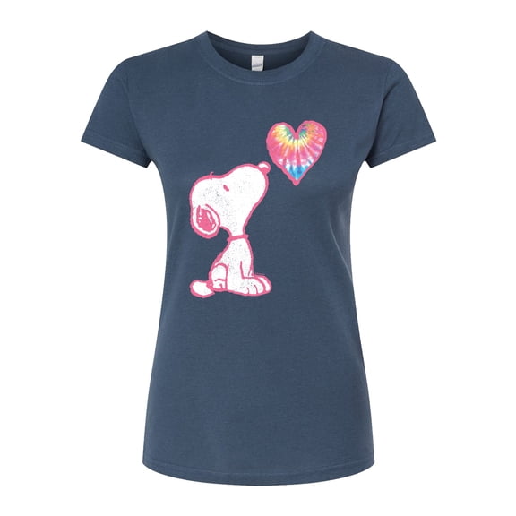 Peanuts - Snoopy Pastel Rainbow Heart - Juniors Fitted Tee