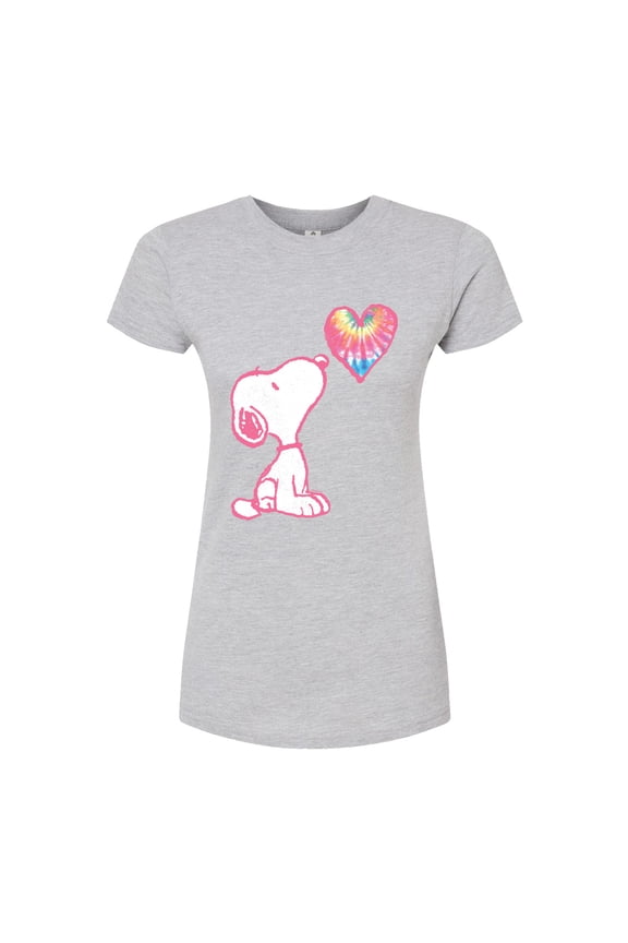 - Snoopy Pastel Rainbow Heart - Juniors Fitted Tee