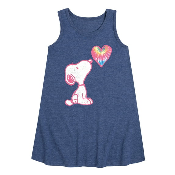 Peanuts - Snoopy Pastel Rainbow Heart - Toddler & Youth Girls A-line Dress